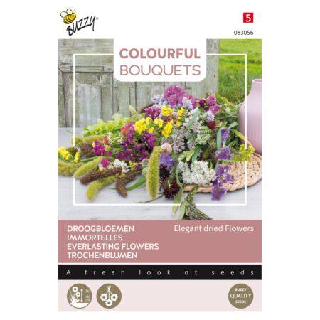 Buzzy Colourful Bouquets, Elegant dried flowers