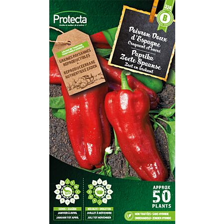 Paprika Zoete Spaanse - Protecta Traditionele Reproduceerbare Autenthentieke Zaden