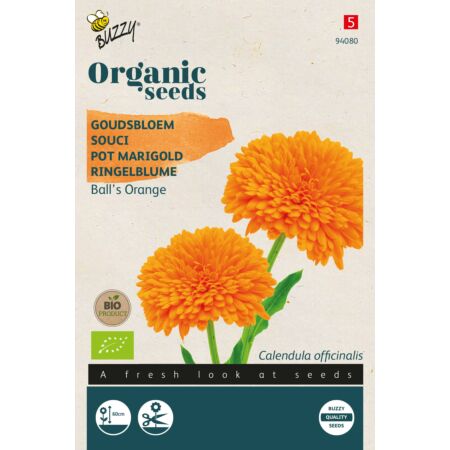 Buzzy Organic Calendula, Goudsbloem Ball's Orange (BIO)