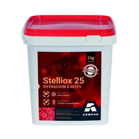 Stelliox 25 - Efficiënte Ongediertebestrijding met Ratten- en Muizengif voor Buiten 3kg